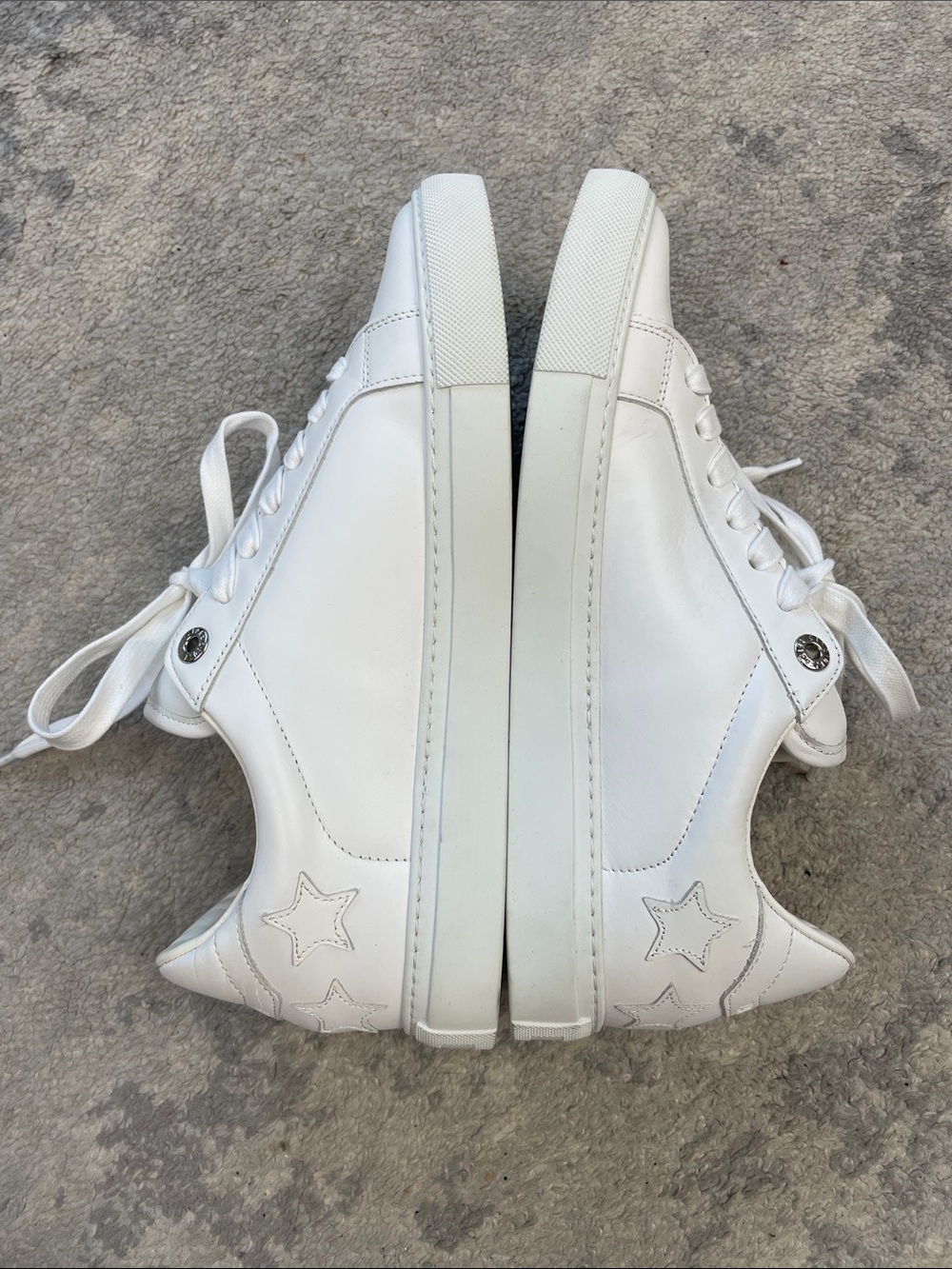 New Zadig & Voltaire Star Smooth Leather Low Top Sneakers White Sz 41 - Picture 8 of 11